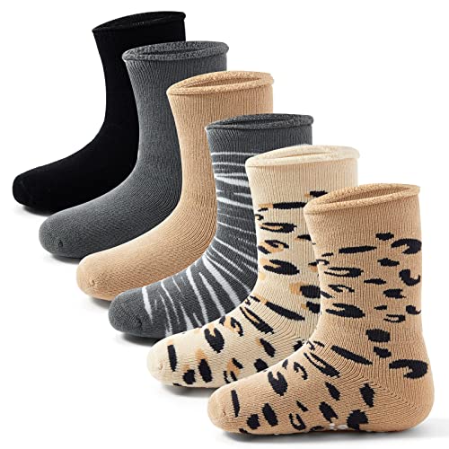 Qterdiz Baby Anti Rutsch Wintersocken Baby Jungen Warme Frottee Socken Baby Mädchen Dicke Thermosocken 6 Paar 2-4 Jahre von Qterdiz