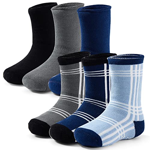 Qterdiz Baby Anti Rutsch Wintersocken Baby Jungen Warme Frottee Socken Baby Mädchen Dicke Thermosocken 6 Paar 12-18 Monate /12-24 Monate von Qterdiz