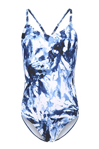 Qterdiz Mädchen Einteiliger Badeanzug Kinder Bademode Schwimmanzug für Jugendliche Tie Dye 146 152/11-12 Jahre von Qterdiz