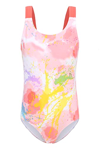 Qterdiz Mädchen Einteiliger Badeanzug Kinder Bademode Schwimmanzug für Mädchen Tie Dye 134 140/9-10 Jahre von Qterdiz