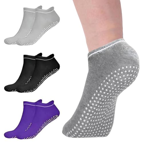 QttvbTna 3 Paare Yoga Socken für Frauen und Männer, Sport Antirutsch Socken Stopppersocken Socken, Fitness Socken Pilates Rutschfeste Socken für Yoga, Barre, Pilates, Zuhause, Barfuß von QttvbTna