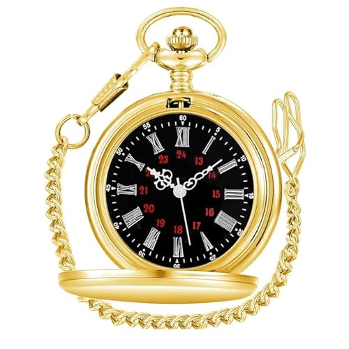 QttvbTna Moderne Quarz Taschenuhr mit Kette, Vintage Taschenuhr Stahl Uhr Ziffern Taschenuhr Antik Taschenuhr oder Geburtstag Jahrestag Weihnachten Vatertag, gold QttvbTna Moderne Quarz Taschenuhr mit Kette, Vintage Taschenuhr Stahl Uhr Ziffern Taschenuhr Antik Taschenuhr oder Geburtstag Jahrestag Weihnachten Vatertag, gold von QttvbTna