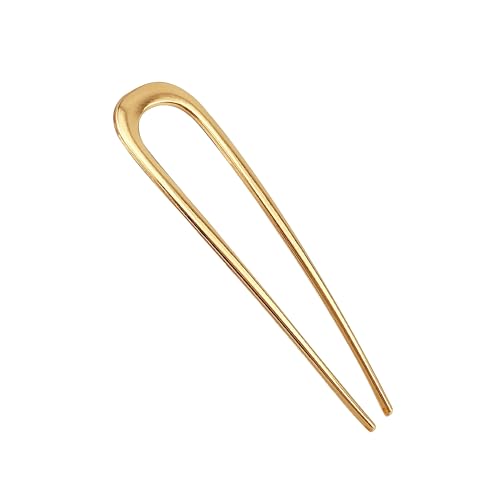 Quacc Französische Haarnadel, Metall-Haarnadel, U-förmige Haarspange für Frauen und Mädchen, Frisur, dekoratives Zubehör (Gold) von Quacc