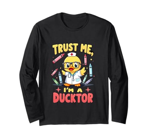 Lustiger Ducktor Witz Pediatric Humor Kids Doctor Grafik Langarmshirt Lustiger Ducktor Witz Pediatric Humor Kids Doctor Grafik Langarmshirt von Quackin' Fun Pediatric s and Apparel