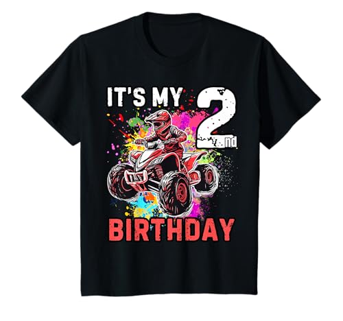 Kinder ATV Boy Es ist Mein 2. Geburtstag ATV Racing 4 Wheeler Birthday T-Shirt von Quad Bike Boy Birthday Off-Road Dirt Biking Tee