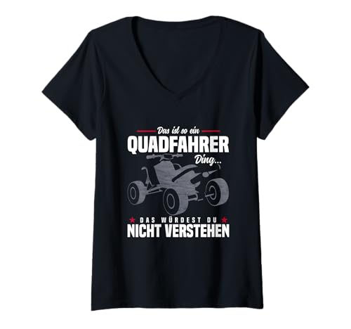 Damen Quadfahrer Zubehör Quadfahren Offroad ATV Gadgets Quad T-Shirt mit V-Ausschnitt Damen Quadfahrer Zubehör Quadfahren Offroad ATV Gadgets Quad T-Shirt mit V-Ausschnitt von Quad Gadgets & Geschenk für Quadfahrer