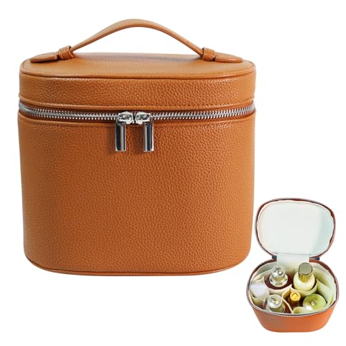 Quadafy Kosmetiktasche für Damen, Reise-Make-up-Tasche mit Fächern und Griff, tragbarer Kosmetik-Organizer, Schminktasche, Kulturbeutel von Quadafy