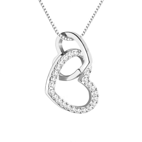 Quadiva E! Damen Halskette Herz (Farbe: weißgold), verziert mit funkelnden Kristallen von Swarovski® von Quadiva