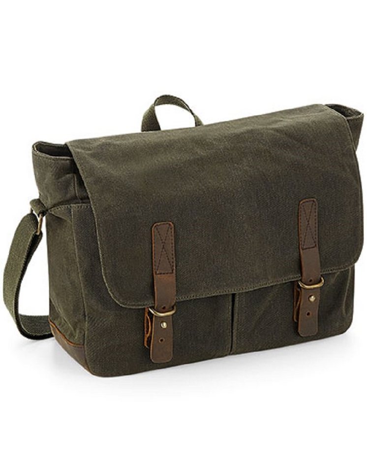 Quadra Umhängetasche Canvas Tasche Messenger Bag / 34 x 26 x 12 cm / Laptop-Tasche (bis 14 Zoll), 100% gewachster Baumwoll-Canvas von Quadra