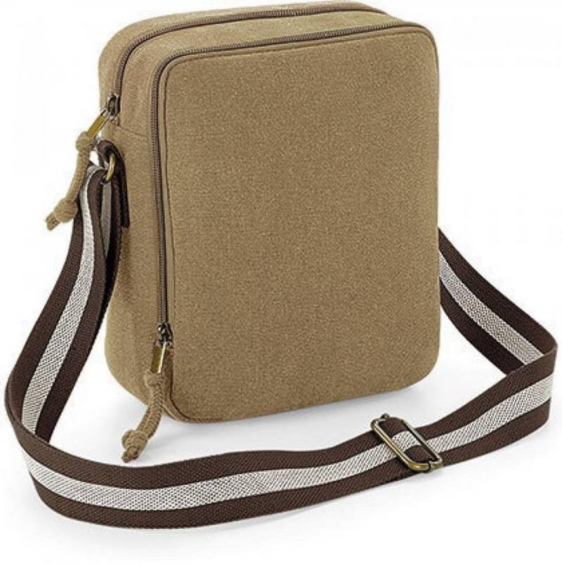 Quadra Umhängetasche Umhängetasche Vintage Canvas Mini Reporter, 22,5 x 18,5 x 9 von Quadra