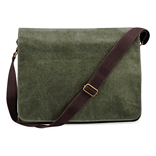 Quadra Vintage Canvas Versandtasche – 14 Liter Gr. Einheitsgröße, Vintage Military Green von Quadra