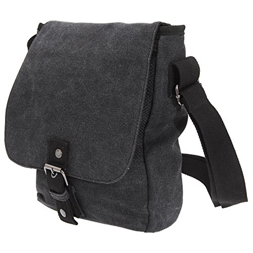 Quadra Vintage Canvas iPad/Tablet Reporter-Tasche/Schultertasche, 5 Liter (Einheitsgröße) (Vintage Schwarz) von Quadra