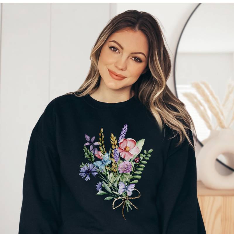 Blumenstrauß Blumen Shirt Sweatshirt Pflanze Mama Pullover Pflanzen Liebhaber Geschenk Für Süße Damen Natur von QuailRunDesigns