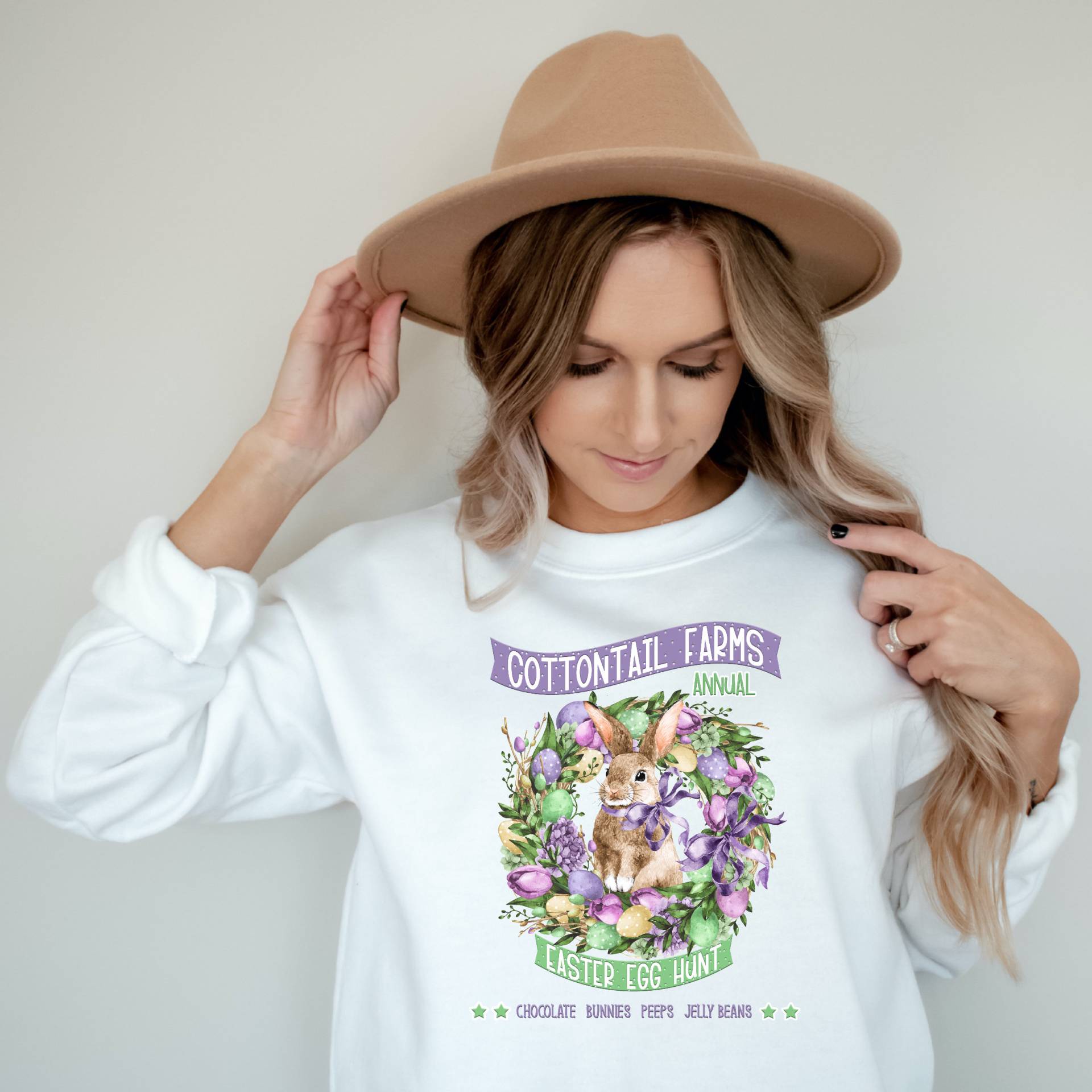 Cottontail Farms Ostern Sweatshirt Shirt Für Frauen Nettes Osterei Lehrer Geschenk Mama von QuailRunDesigns