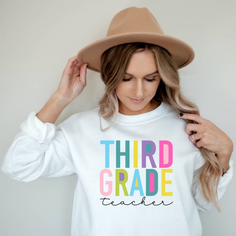 Dritte Klasse Lehrer Sweatshirt Schulhemden Zurück Zu Schullehrer Anerkennung Geschenke Grade Level Pullover 3rd Squad Crew Cute Shirt von QuailRunDesigns