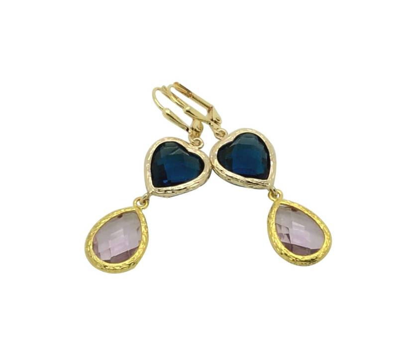 Saphir Alexandrit Geburtsstein Ohrringe, Herz Tropfen Brautjungfern Ohrringe Halskette, Beste Freunde Juni Geburtstag Geschenk Saphir Alexandrit Geburtsstein Ohrringe, Herz Tropfen Brautjungfern Ohrringe Halskette, Beste Freunde Juni Geburtstag Geschenk von QuaintCharmsJewelry