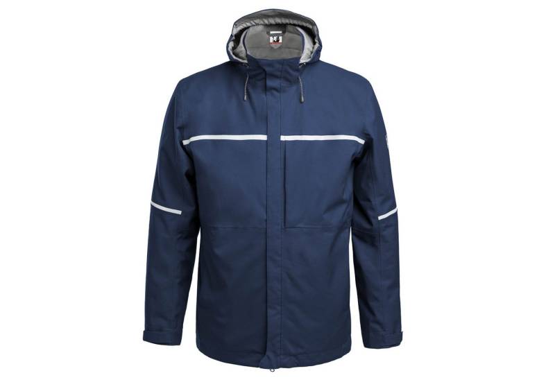 Qualitex Workwear Hardshelljacke wetterfeste Reflex-Regenjacke mit justierbarer Kapuze von Qualitex Workwear