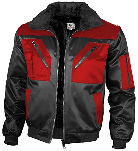 Qualitex - Pilotenjacke 4 in 1, Schwarz/Rot, 4XL von QUALITEX HIGH QUALITY WORKWEAR