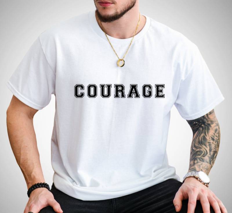 Quality Elegance Print-Shirt COURAGE Cotton Basic T-Shirt, Kurzarmshirt von Quality Elegance