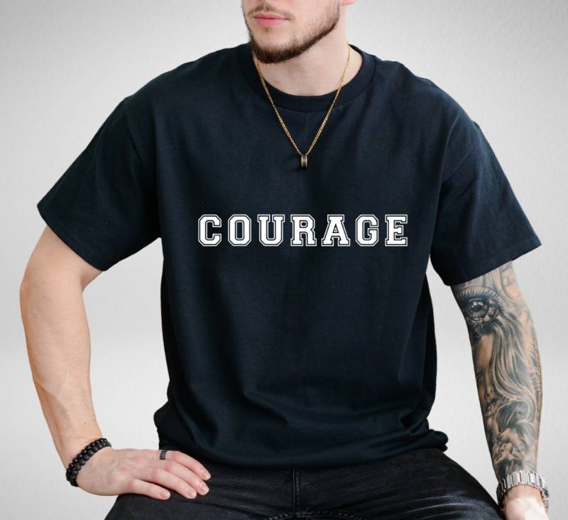Quality Elegance Print-Shirt COURAGE Cotton Basic T-Shirt, Kurzarmshirt von Quality Elegance