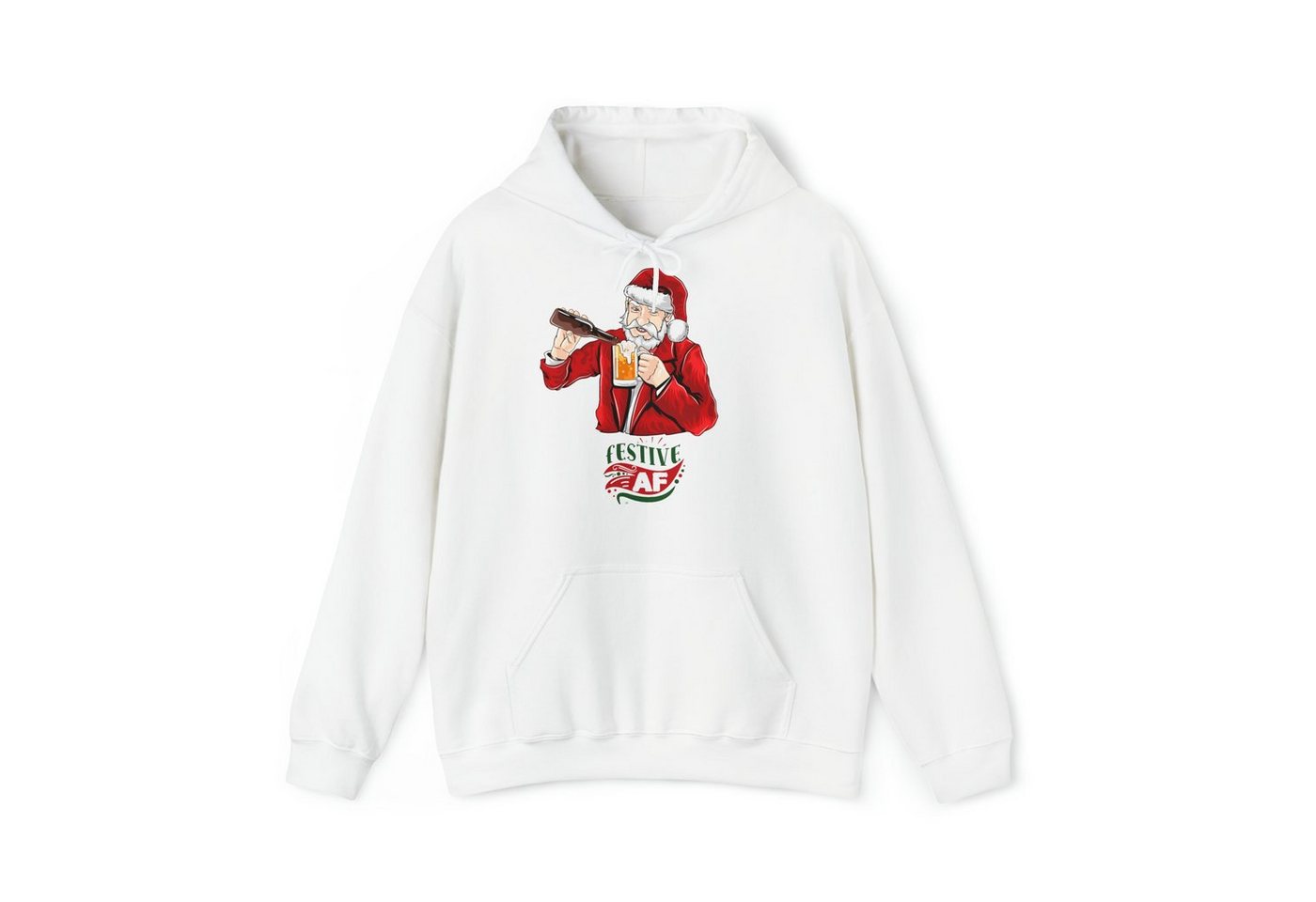 Quality Elegance Weihnachtssweatshirt Festive AF Drunk Santa Christmas Hoodie, Weihnachtspullover von Quality Elegance