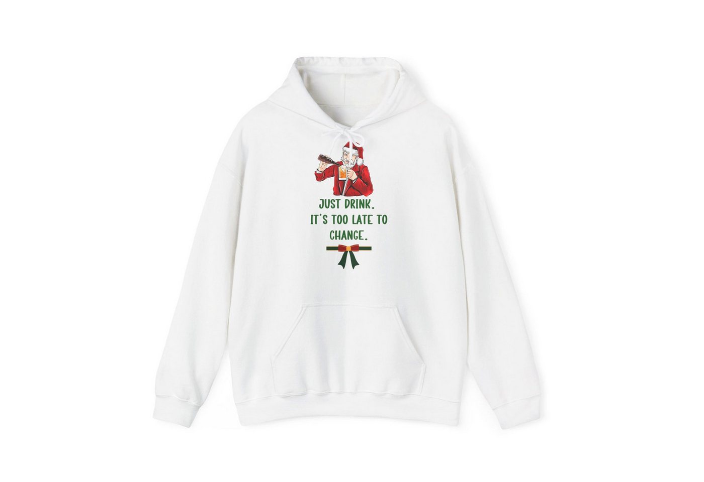 Quality Elegance Weihnachtssweatshirt Just Drink Too Late to Change Hoodie Santa Weihnachten Unisex von Quality Elegance