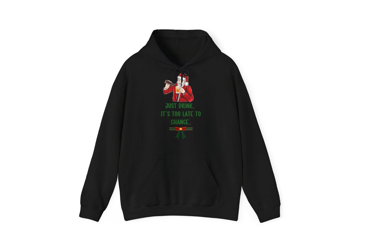Quality Elegance Weihnachtssweatshirt Just Drink Too Late to Change Hoodie Santa Weihnachten Unisex von Quality Elegance