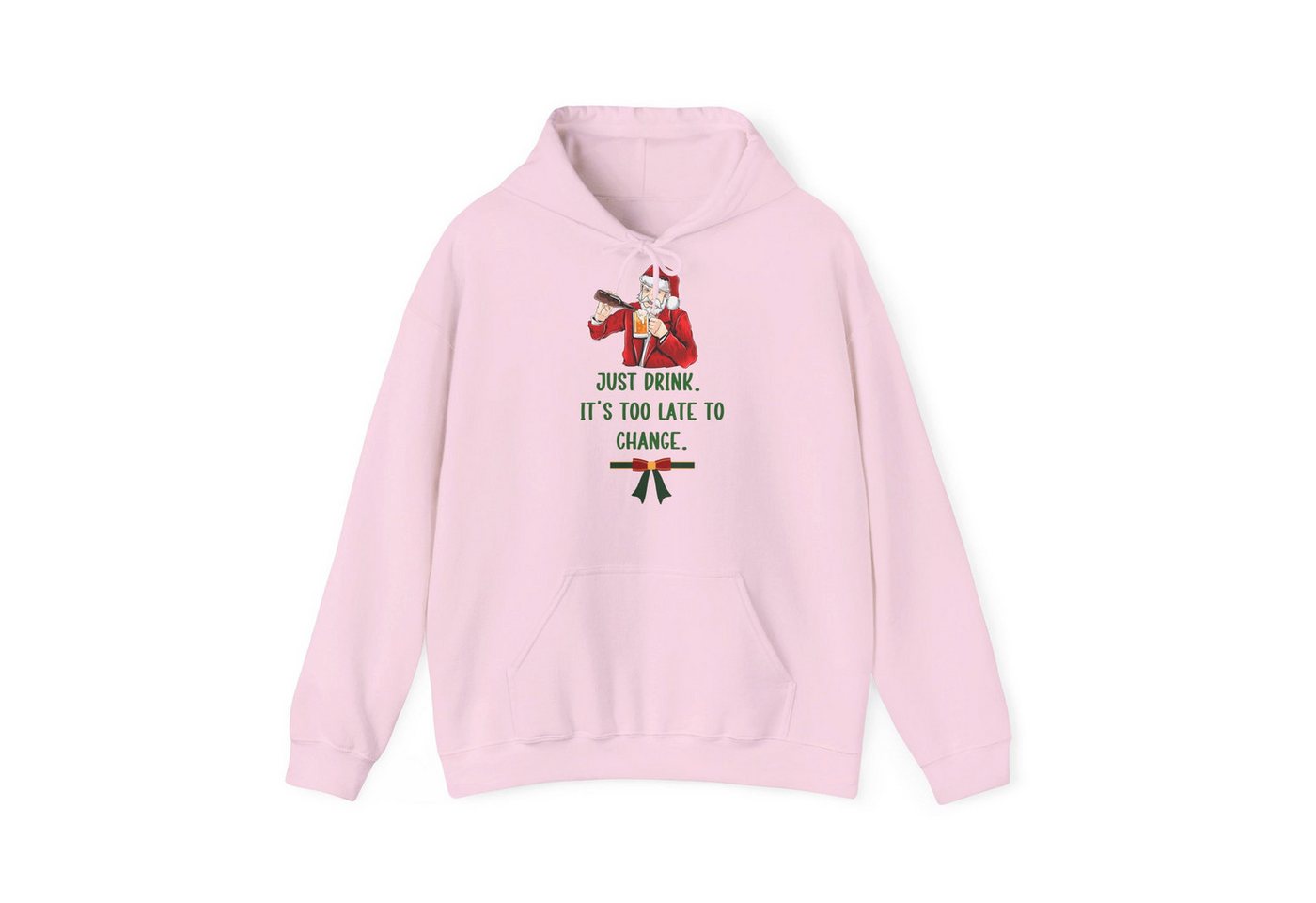 Quality Elegance Weihnachtssweatshirt Just Drink Too Late to Change Hoodie Santa Weihnachten Unisex von Quality Elegance