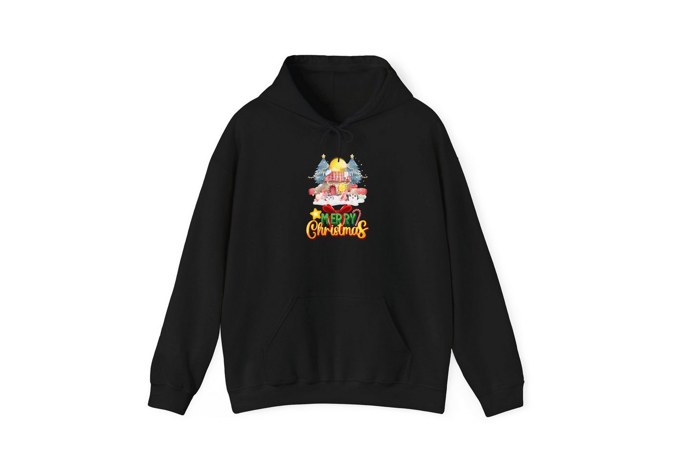 Quality Elegance Weihnachtssweatshirt Merry Christmas Hoodie Candy House Design Unisex Weihnachten von Quality Elegance