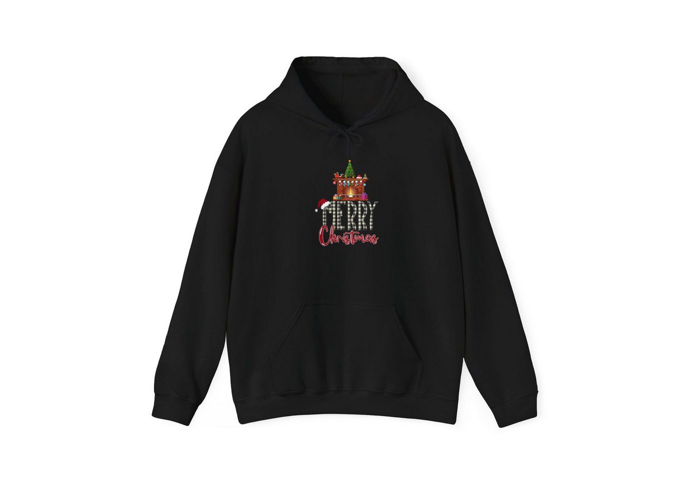 Quality Elegance Weihnachtssweatshirt Merry Christmas Hoodie Fireplace Design Unisex Weihnachten von Quality Elegance