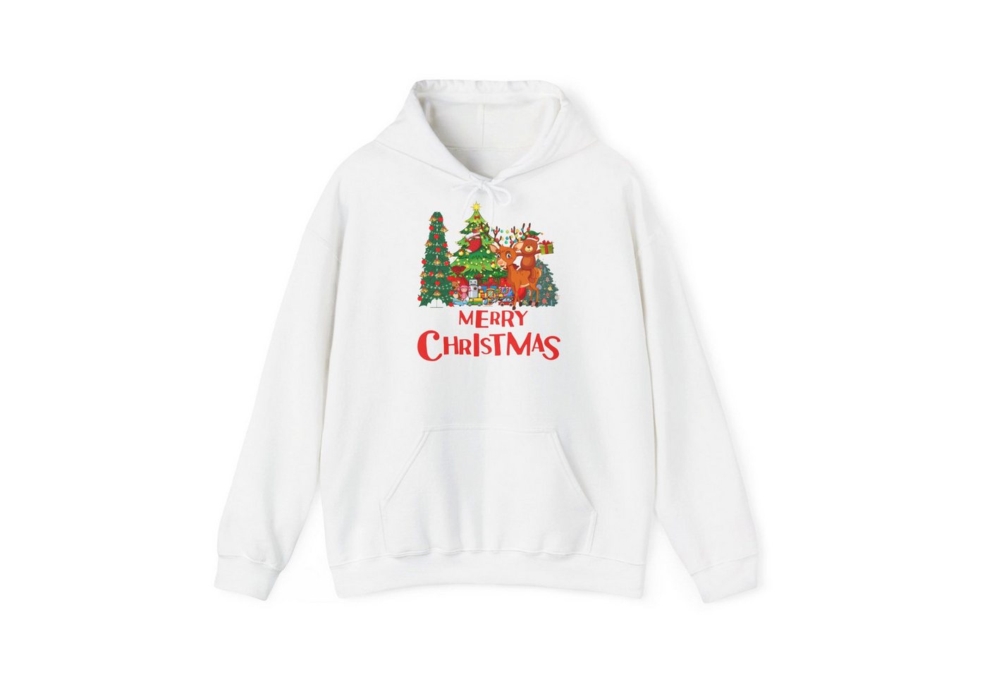 Quality Elegance Weihnachtssweatshirt Merry Christmas Hoodie Rentier & Weihnachtsbaum Unisex von Quality Elegance