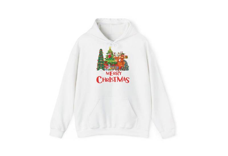 Quality Elegance Weihnachtssweatshirt Merry Christmas Hoodie Rentier & Weihnachtsbaum Unisex von Quality Elegance