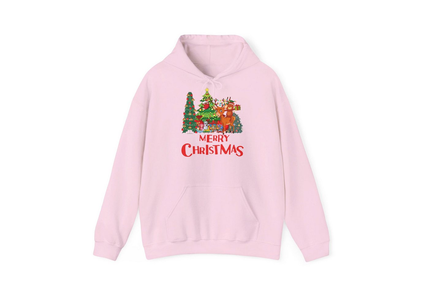 Quality Elegance Weihnachtssweatshirt Merry Christmas Hoodie Rentier & Weihnachtsbaum Unisex von Quality Elegance