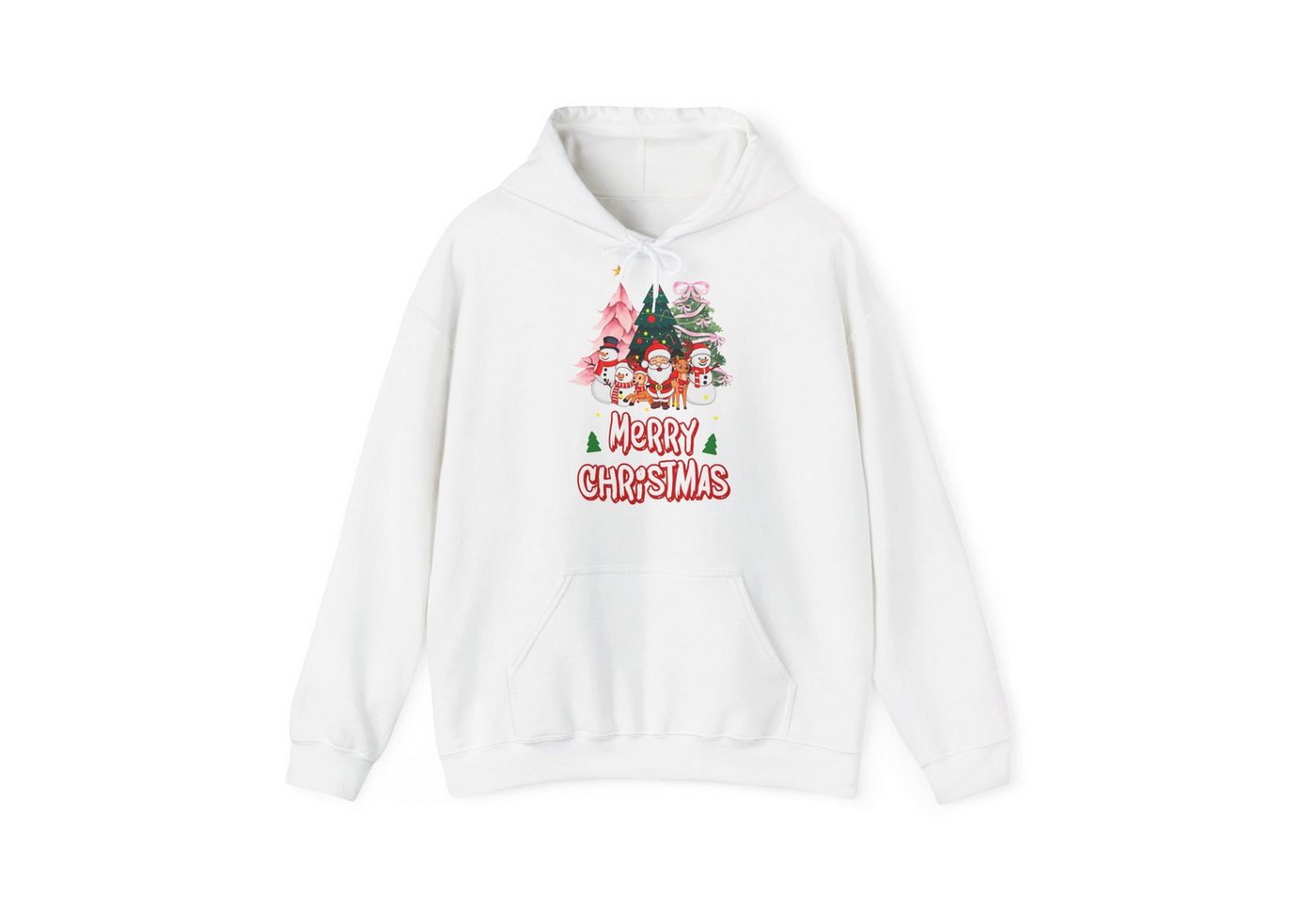Quality Elegance Weihnachtssweatshirt Merry Christmas Hoodie Santa Schneemann & Tannenbaum Unisex von Quality Elegance
