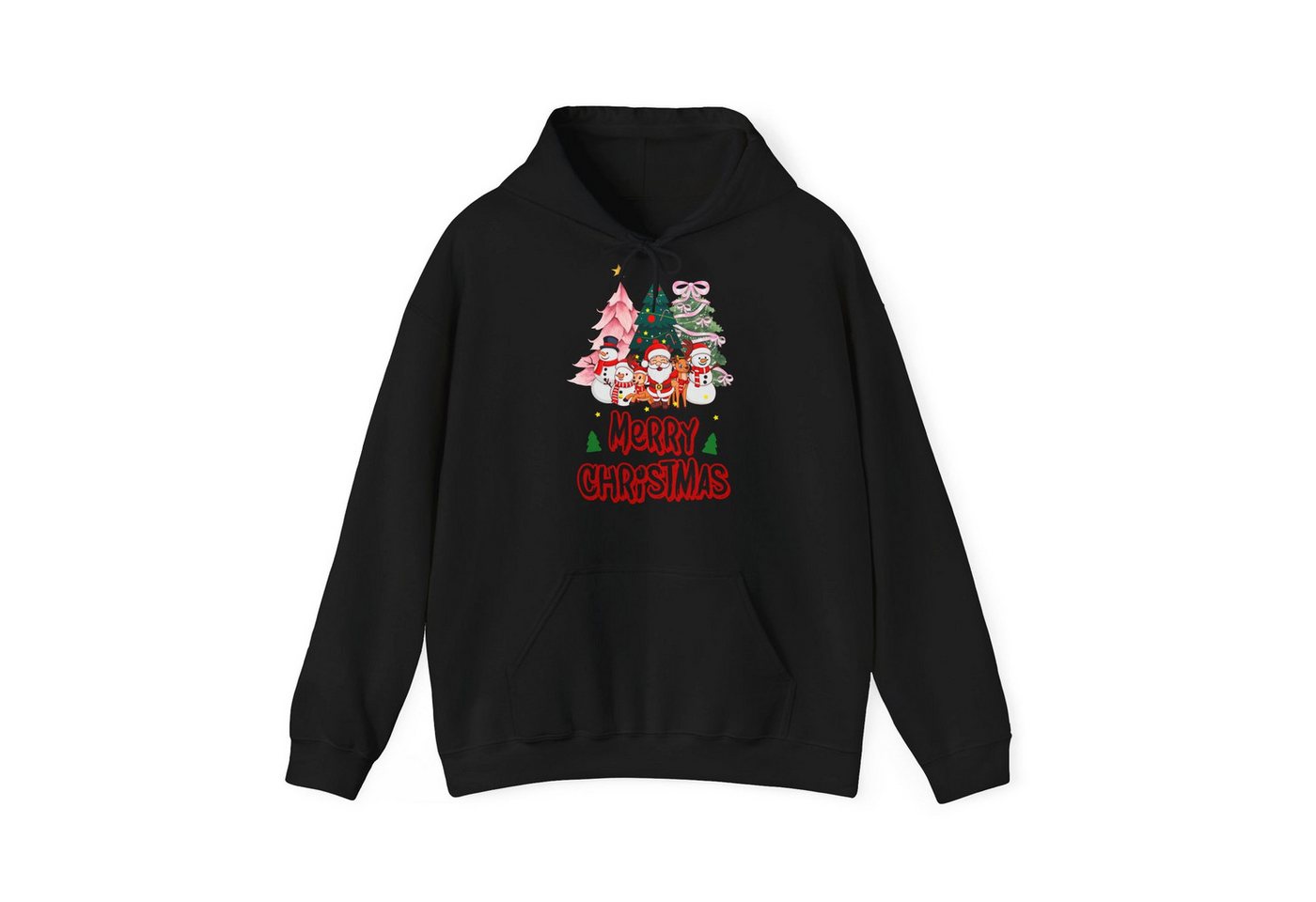 Quality Elegance Weihnachtssweatshirt Merry Christmas Hoodie Santa Schneemann & Tannenbaum Unisex von Quality Elegance