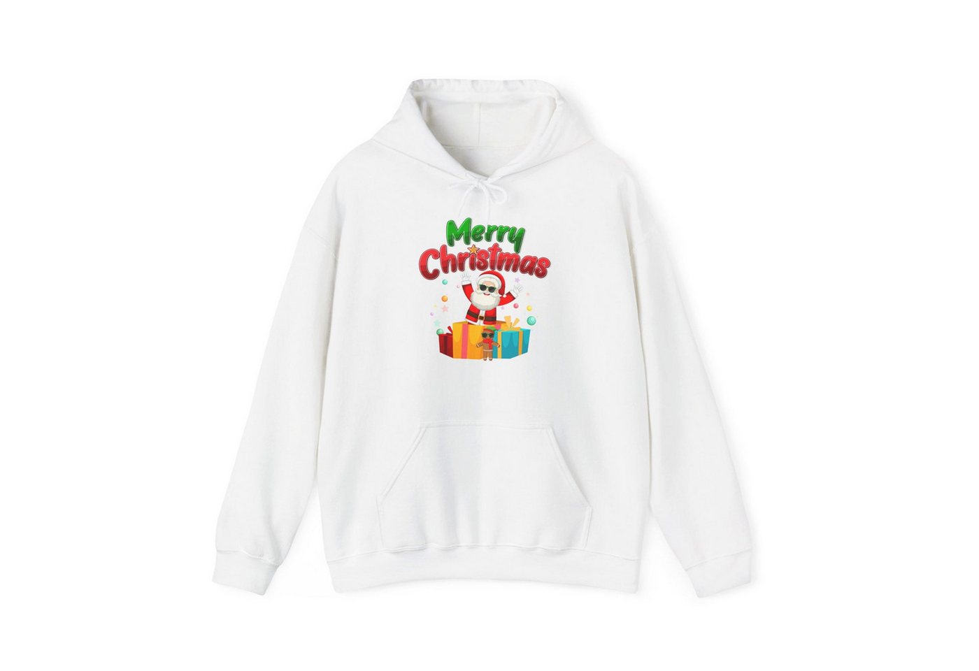 Quality Elegance Weihnachtssweatshirt Merry Christmas Hoodie Santa mit Geschenkbox Unisex von Quality Elegance