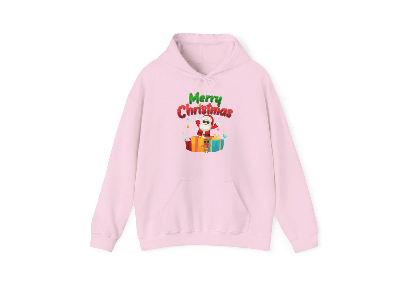 Quality Elegance Weihnachtssweatshirt Merry Christmas Hoodie Santa mit Geschenkbox Unisex von Quality Elegance
