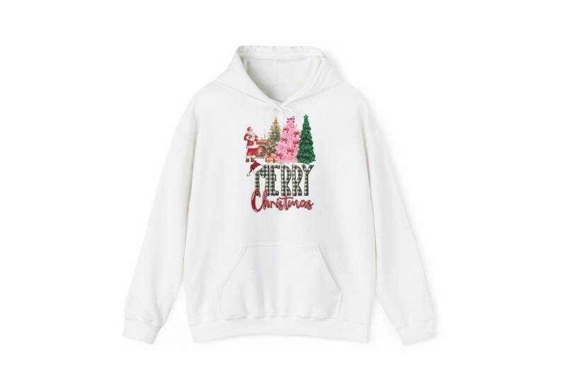 Quality Elegance Weihnachtssweatshirt Merry Christmas Hoodie Santa & Pinker Tannenbaum Unisex von Quality Elegance