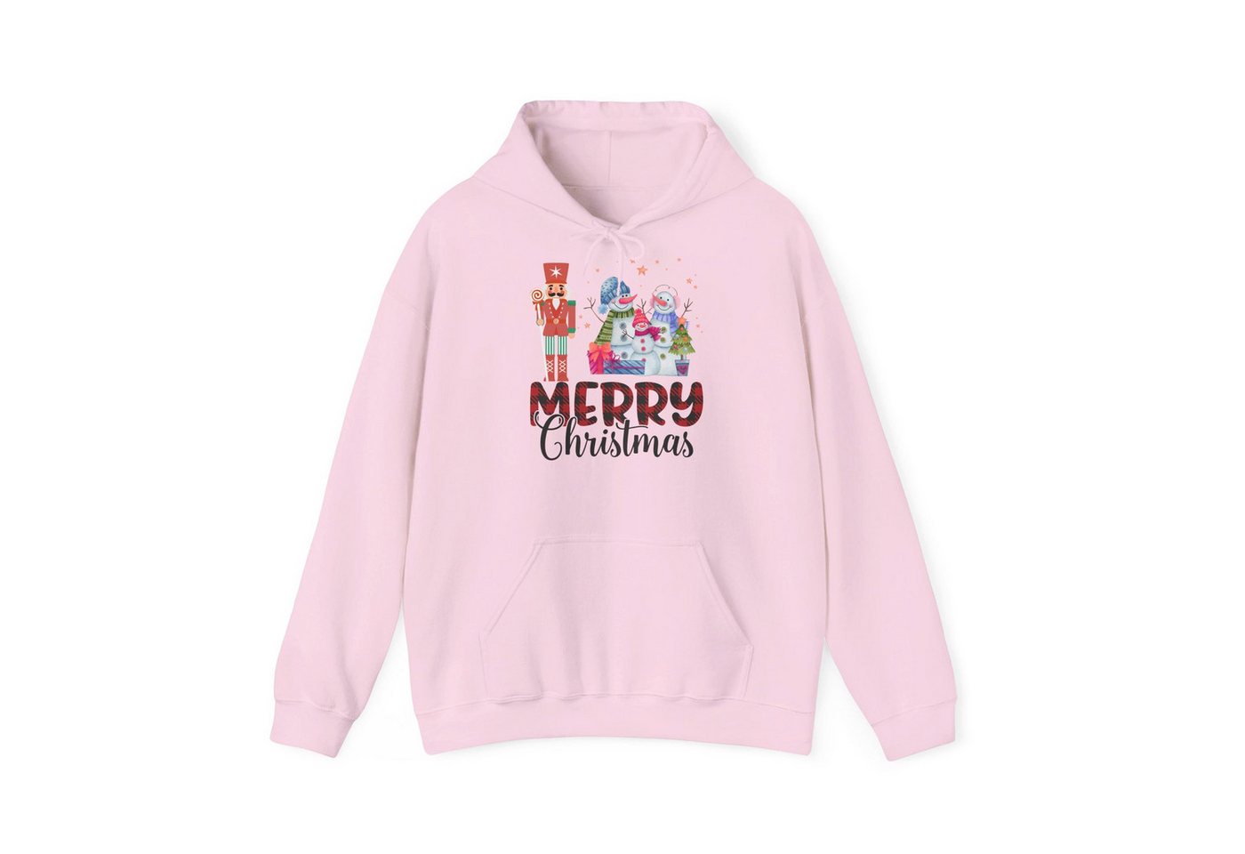 Quality Elegance Weihnachtssweatshirt Merry Christmas Hoodie Schneemann & Nussknacker Unisex von Quality Elegance
