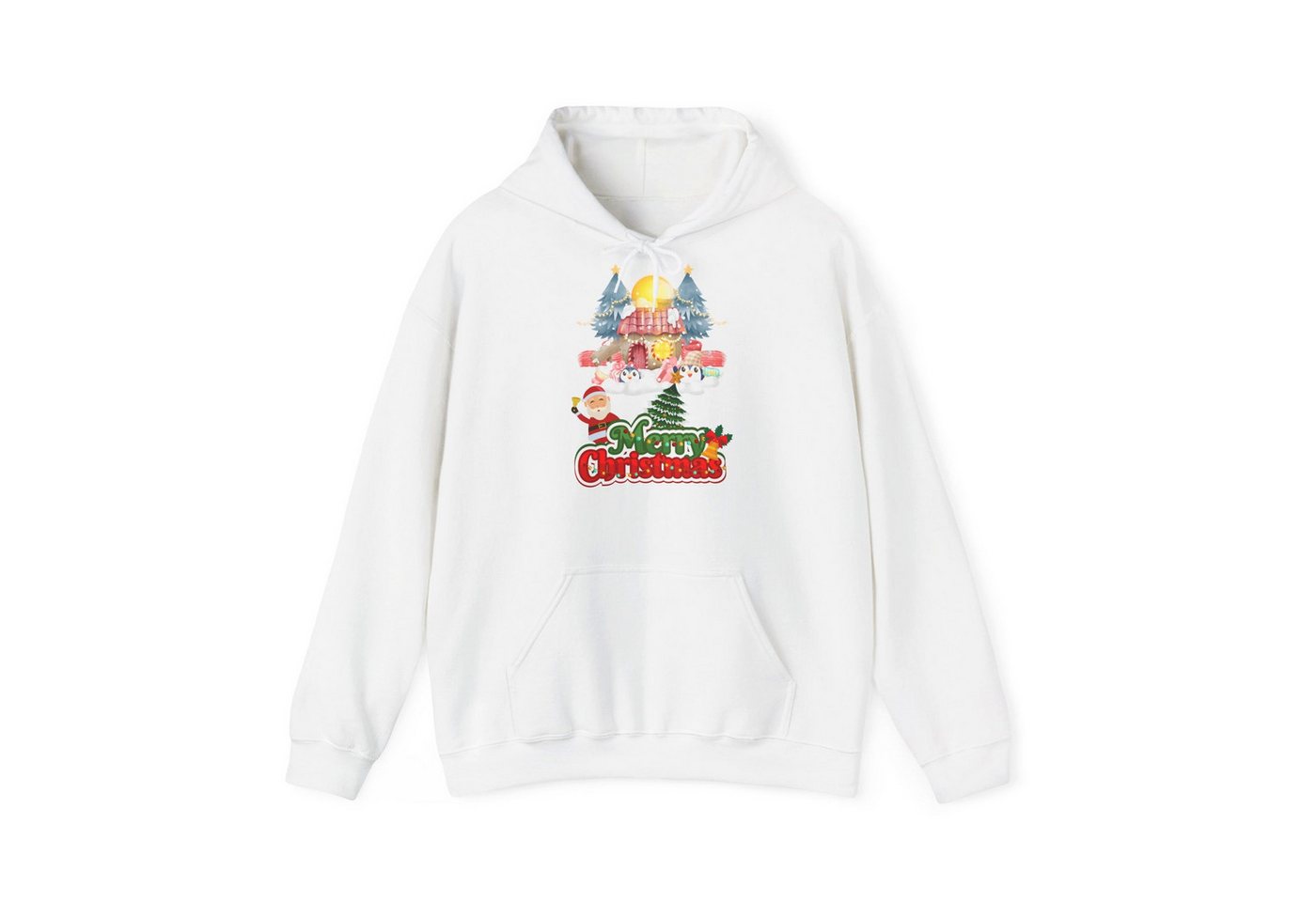 Quality Elegance Weihnachtssweatshirt Merry Christmas Hoodie Unisex Santa Candy House Design von Quality Elegance