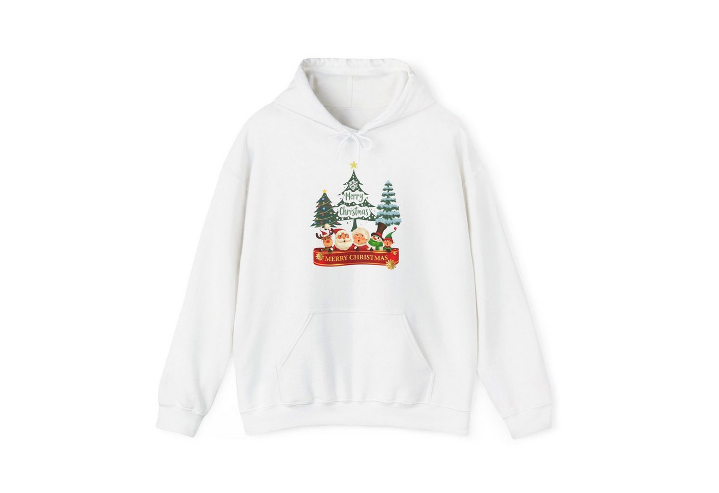 Quality Elegance Weihnachtssweatshirt Merry Christmas Hoodie Weihnachtsfiguren & Tannenbaum Unisex von Quality Elegance