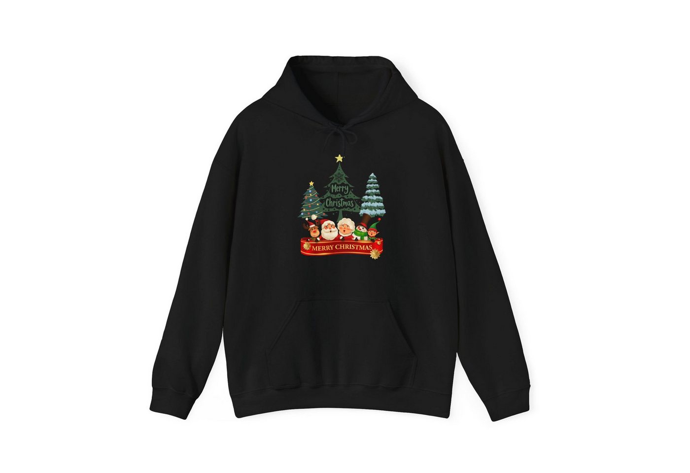 Quality Elegance Weihnachtssweatshirt Merry Christmas Hoodie Weihnachtsfiguren & Tannenbaum Unisex von Quality Elegance