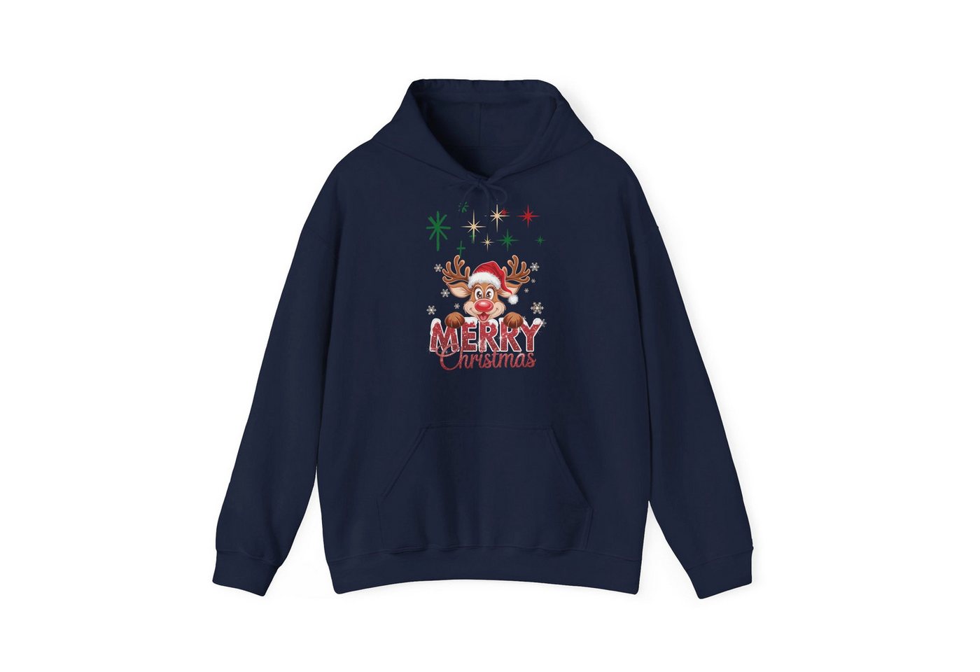 Quality Elegance Weihnachtssweatshirt Merry Christmas Reindeer Hoodie Sweatshirt – Winter Unisex Pullover von Quality Elegance