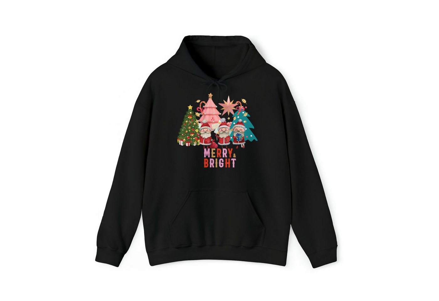 Quality Elegance Weihnachtssweatshirt Merry and Bright Cute Christmas Hoodie, Weihnachtspullover von Quality Elegance