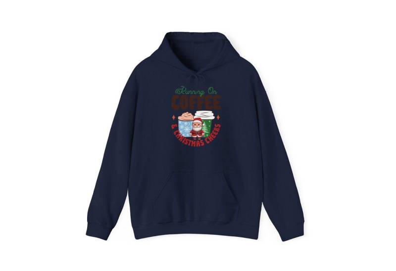 Quality Elegance Weihnachtssweatshirt Running On Coffee & Christmas Cheers Hoodie - Weihnachtlicher Spaß von Quality Elegance