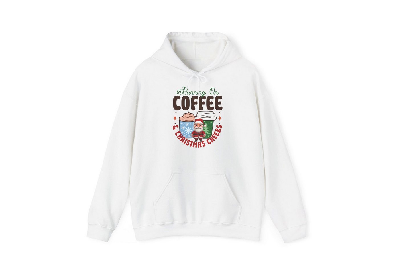 Quality Elegance Weihnachtssweatshirt Running On Coffee & Christmas Cheers Hoodie - Weihnachtlicher Spaß von Quality Elegance