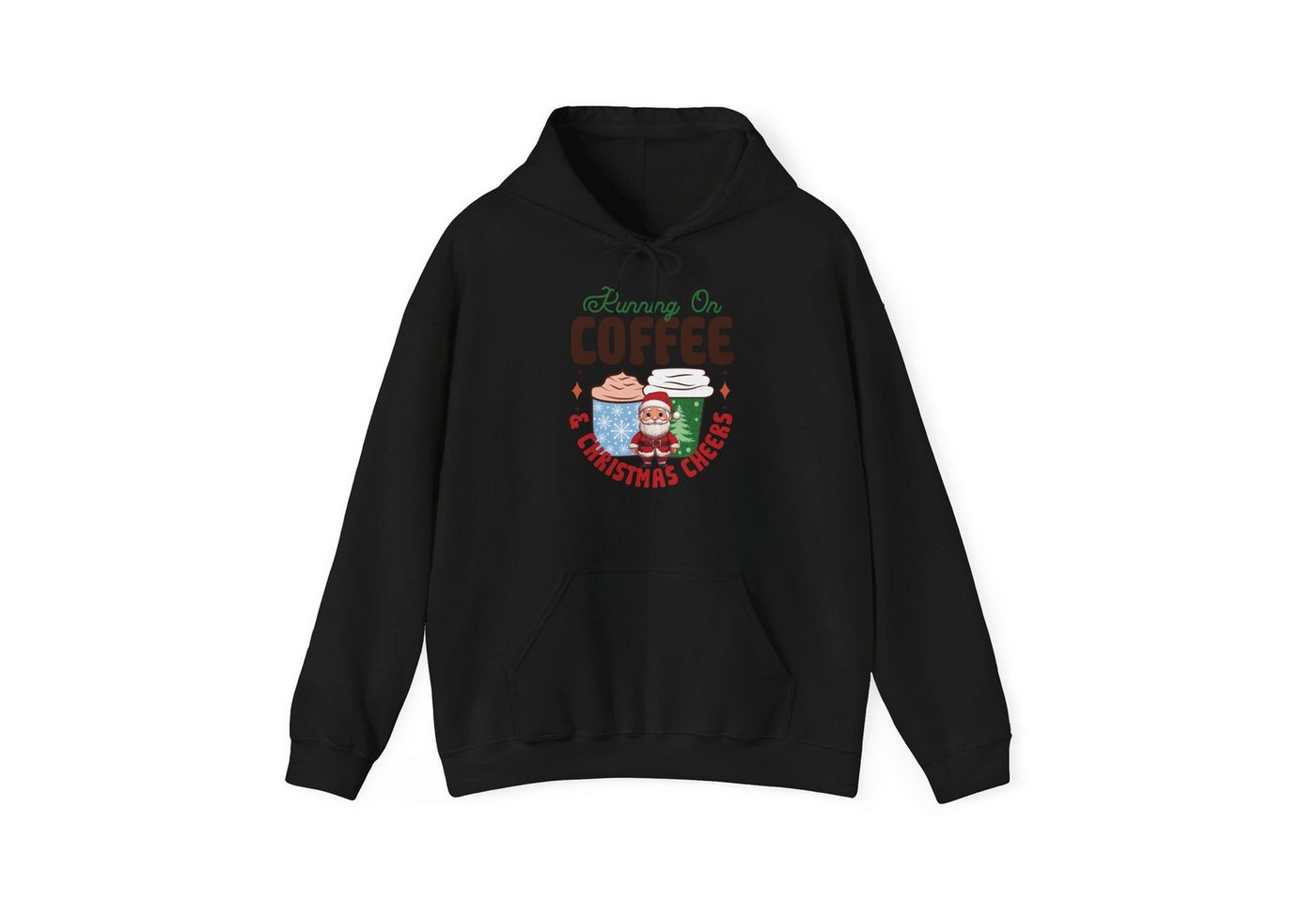 Quality Elegance Weihnachtssweatshirt Running On Coffee & Christmas Cheers Hoodie - Weihnachtlicher Spaß von Quality Elegance