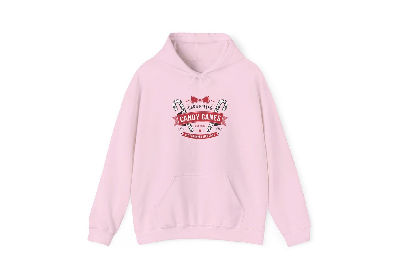 Quality Elegance Weihnachtssweatshirt Weihnachten Hoodie Unisex Candy Cane – Rosa & Weiß von Quality Elegance