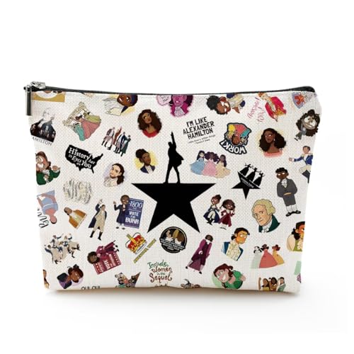 Hamilton Merch, Broadway Mudical Lover Geschenk für Frauen, mit Reißverschluss, Make-up-Tasche, musikalisch inspiriertes Geschenk für Frauen, musikalisches Geschenk von QualityLife