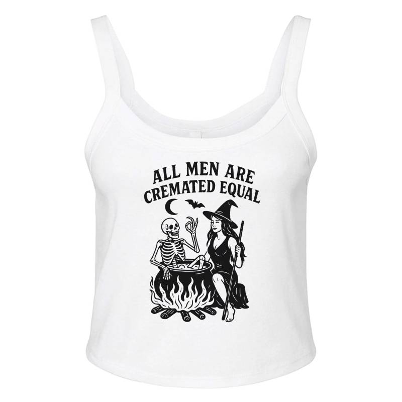 Damen Tank Top | Lustiges Hexen Motiv "All Men Are Cremated Equal" Sommer Baumwolle Polyester von QualityPrintsEU